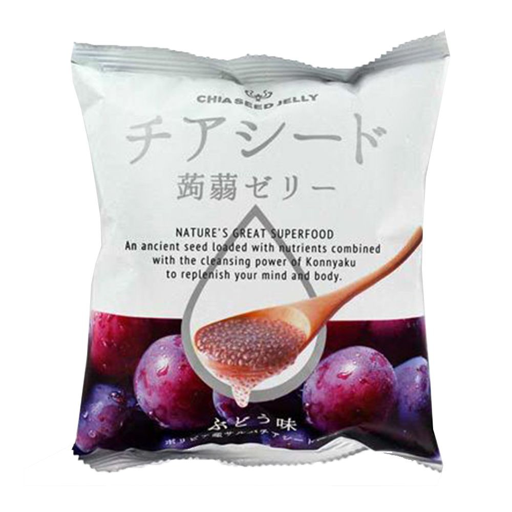 Chia Seed Jelly Grape Flavor 205g เยลลี่บุก ผสมเมล็ดเจียขาว ขนมญี่ปุ่น ขนมนำเข้า รสองุ่น