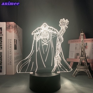 Overlord Ainz Ooal Gown โคมไฟกลางคืน Led ลายการ์ตูนอนิเมะมังงะ 3d สําหรับตกแต่งห้องนอนเด็ก ของขวัญวันเกิด