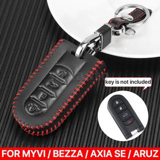 เคสกุญแจรีโมทรถยนต์ หนัง PU 4 ปุ่ม อุปกรณ์เสริม สําหรับ Perodua MYVI BEZZA AXIA SE ARUZ