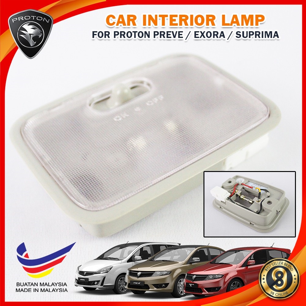 Proton Exora Preve Persona Suprima ในร่มภายใน Assy โคมไฟห้องหลังคาเลนส์หลอดไฟ Led โคมไฟในรถไฟหลังคา