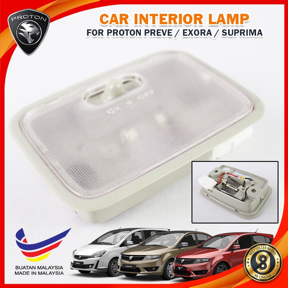 Proton Exora Preve Persona Suprima ในร่มภายใน Assy โคมไฟห้องหลังคาเลนส์หลอดไฟ Led โคมไฟหลังคารถไฟ