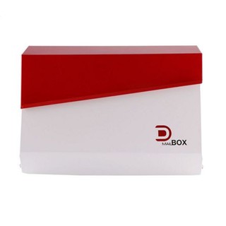 ตู้จดหมาย D-BOX เหล็ก สีขาว/แดง