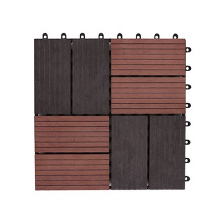 แผ่นทางเท้า WPC ลายสลับ 30x30 ซม. SPRING WPC 30X30CM CROSS WOODEN DECK