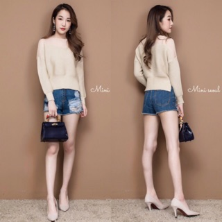 MN366🌹See through Knit Blous