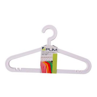 HOME ไม้แขวนเสื้อ 005 สีขาว (1x6) HL ไม้แขวน จัดเก็บเสื้อ HOMEClothing hangers 005 White (1x6) HL Clothes hanger