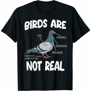 [S-5XL]เสื้อยืด พิมพ์ลายทฤษฎีสมคบคิดนกตลก Birds Are Not Real