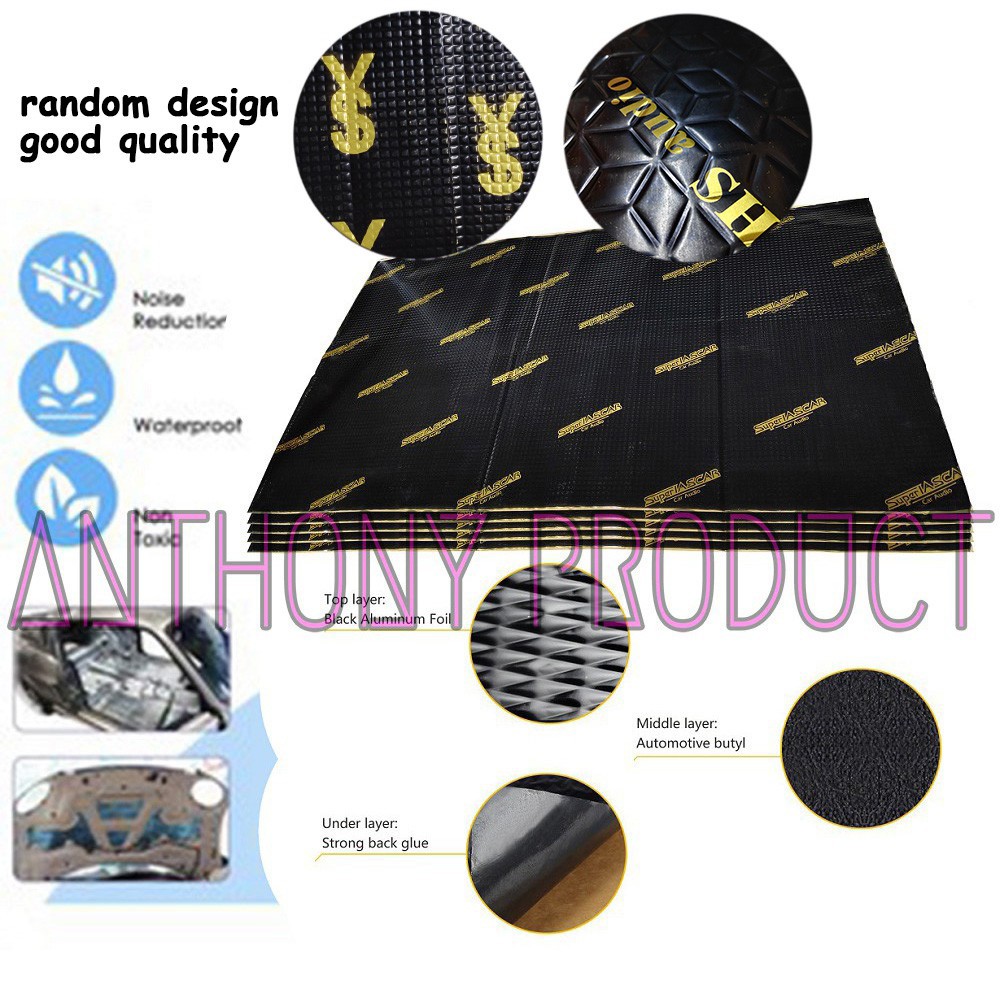 MODIGT Car Sound Deadener Mat – Butyl Automotive Noise Insulation (10 Sheets, 10 Sqft) For Doors, Trunk, Floor