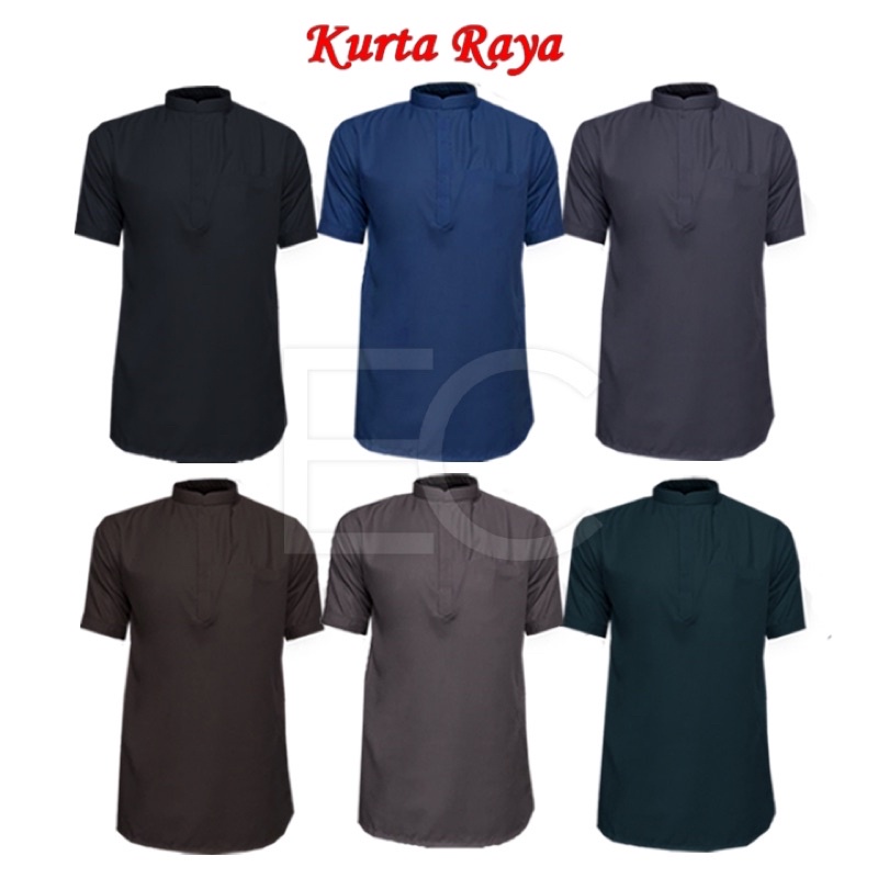 เสื้อเชิ้ตผู้ชาย Kurta สําหรับ Raya Baju Kurta Muslim Raya Berkolar 2022 Baju Kemeja Baju Raya Viral KU01