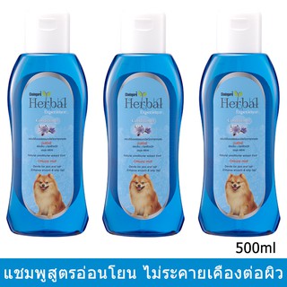 Chaingard Herbal Conditioner Dog Shampoo for Sensitive Skin 500ml.(3 bottles) แชมพูสุนัข สูตรอ่อนโยน 500มล. (3 ขวด)