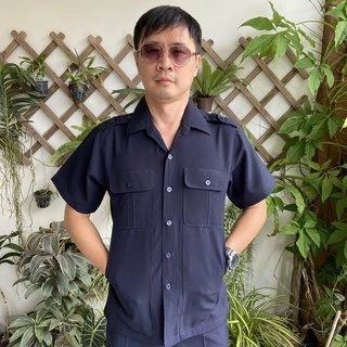 🧿 ชุดซาฟารี ชุดคนขับรถ เสื้อ+กางเกง เนื้อผ้าเกรดA สีกรมท่า (มีชำระปลายทาง)