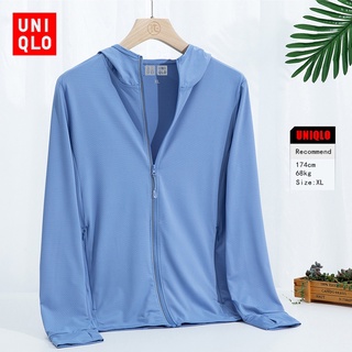 Uniqlo เสื้อแจ็กเก็ต เสื้อกีฬา กันแดด มีฮู้ด กันน้ํา แฟชั่นฤดูร้อน สําหรับผู้ชาย