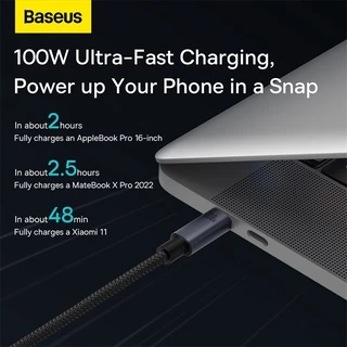 Baseus 100W USB C เป็น USB C สายเคเบิล สําหรับ iPhone 15 PD ชาร์จเร็ว สายชาร์จ สําหรับ Macbook iPad Samsung Huawei Xiaomi