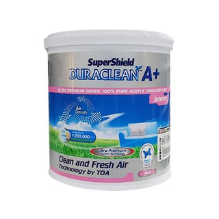 สีน้ำทาภายใน TOA SUPERSHIELD DURACLEAN A+ Base A ด้าน 1 แกลลอน สีน้ำอะคริลิกทาภายใน เกรดอัลตร้าพรีเมียม แบรนด์เดียวในไทย