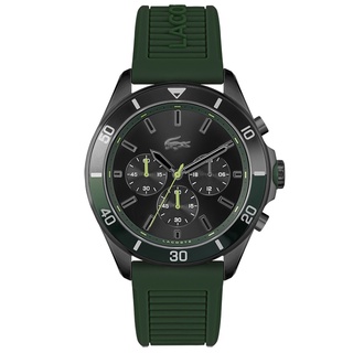 LACOSTE Tiebreaker รุ่น LC2011153 นาฬิกาข้อมือผู้ชาย สายซิลิโคน Green/Black หน้าปัด 44 มม.