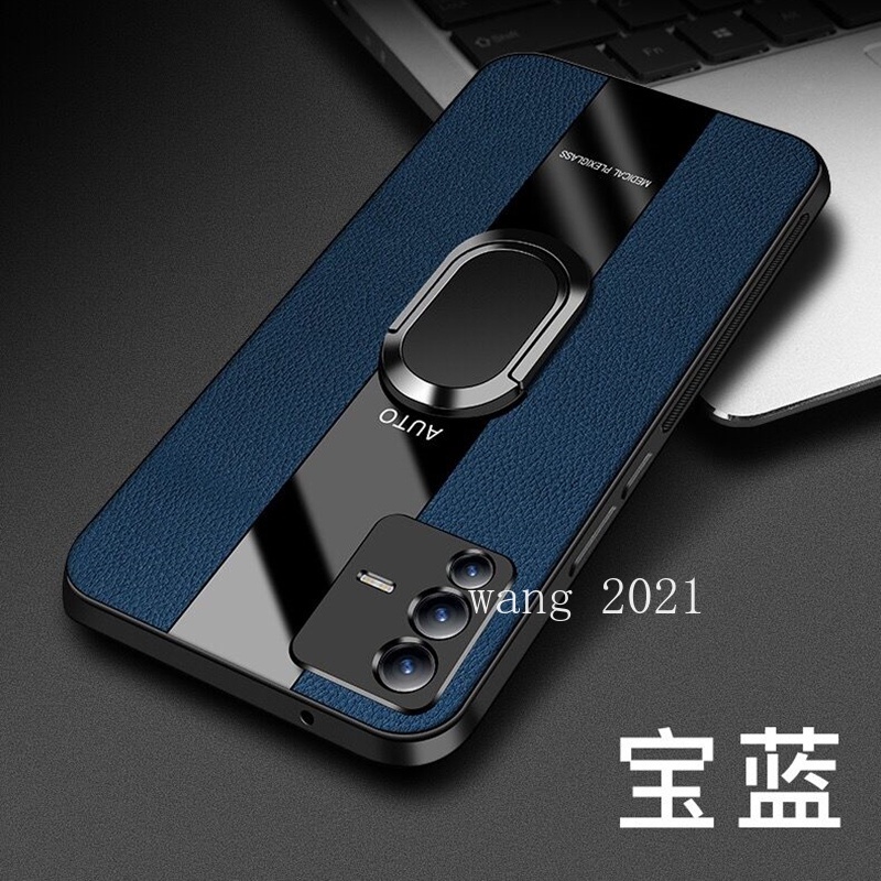Phone Case เคส Vivo V23 V23 Pro V23e 5G Casing Magnetic Finger Ring Bracket High Quality Leather Men's Protection Hard Case เคสโทรศัพท #8