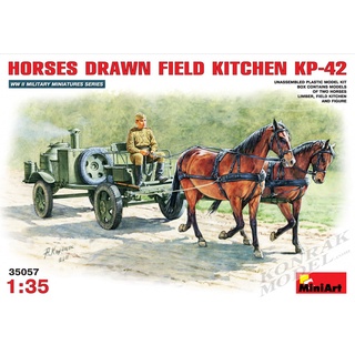 โมเดลฟิกเกอร์รถม้า MI35057 HORSES DRAWN FIELD KITCHEN KP-42 1/35