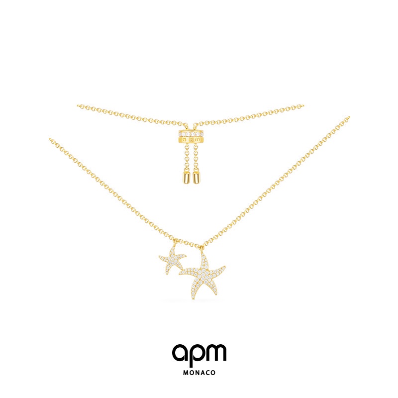 APM Monaco สร้อยคอรูปดาวปลาดาวชายหรูหราโซ่กระดูกไหปลาร้าเฉพาะ ins คู่ 520 สําหรับแฟน