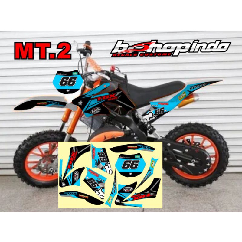 MT 2 Mini Trail สติ๊กเกอร์ติดมอเตอร์ไซค์สําหรับเด็กที่มี fok motif เท่ๆ หลากสี