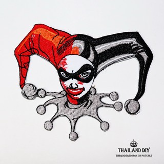 ตัวรีดติดเสื้อ ลายโจ๊กเกอร์ ฮาร์ลีย์ ควินน์ ตัวตลก Harley Quinn Joker Patch งานปัก DIY ตัวรีด อาร์ม ติดเสื้อ กางเกง แนวๆ