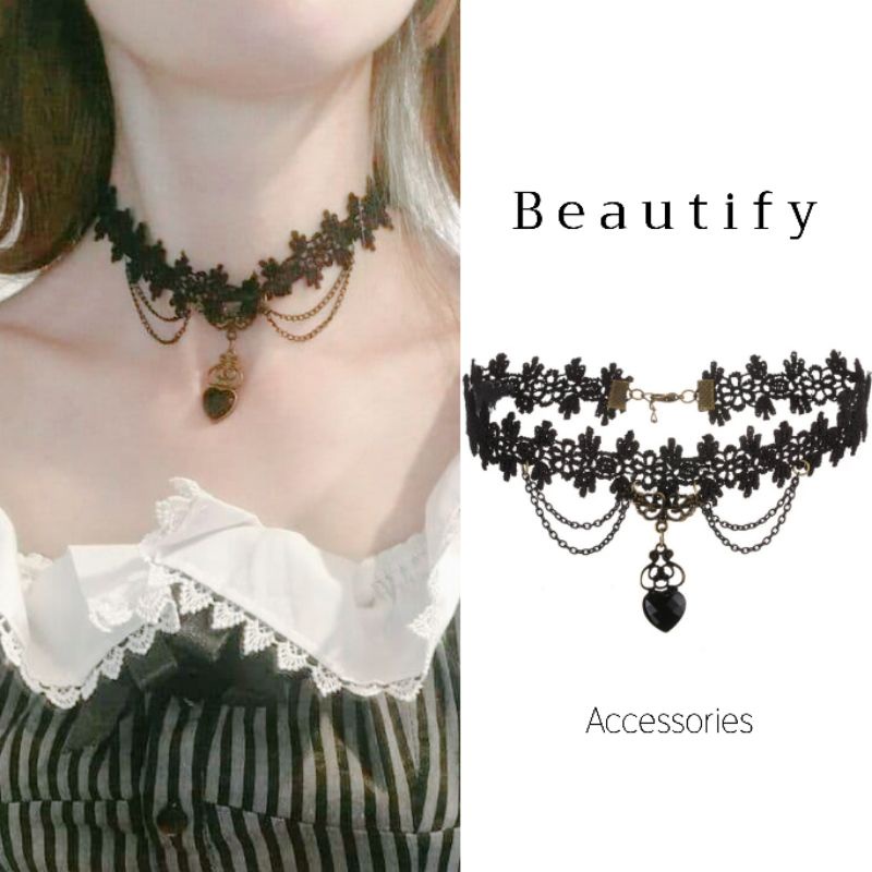 𝓑𝓮𝓪𝓾𝓽𝓲𝓯𝔂 เครื่องประดับโช้คเกอร์สไตล์โกธิครุ่นคลาสิคขายดีมากจ้าของมันต้องมี