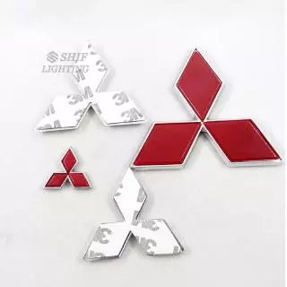 1 x ABS MITSUBISHI โลโก้รถ Auto ด้านหน้าด้านหลังฝาปิดป้ายสัญลักษณ์สติกเกอร์รูปลอกเปลี่ยน Mitsubishi