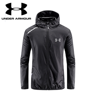 Under_armour เสื้อแจ็กเก็ตกันลม มีฮู้ด กันน้ํา และป้องกันรังสียูวี เหมาะกับใส่เล่นกีฬากลางแจ้ง สําหรับผู้ชาย และผู้หญิง