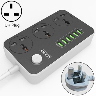 ปลั๊กไฟ LDNIO SC3604  6 USB Ports มีระบบ ป้องกันไฟกระชาก Adapter 3 ช่อง + USB 6 ปลั๊ก3ช่อง ชาร์จเร็ว ยาว 2 เมตร