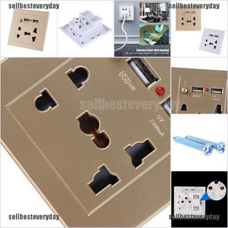 {sellbesteveryday} ซ็อกเก็ตปลั๊กอะแดปเตอร์ชาร์จ USB DC 10A แบบติดผนัง