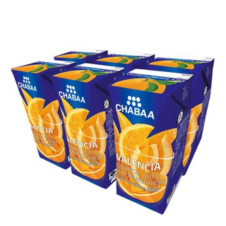 ชบา น้ำส้ม วาเลนเซีย 40% ขนาด180 มล. 6 กล่อง x 1 แพ็ค Chaba Valencia Juice 40%, Size 180 ml, 6 boxes x 1 pack