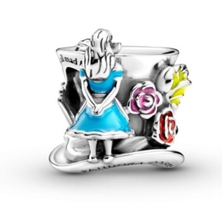 (พร้อมส่ง)*New*Pandora Disney Alice in Wonderland &amp; The Mad Hatters Tea Party Charm