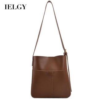 IELGY High-quality niche design bag messenger retro one-shoulder bucket bag women