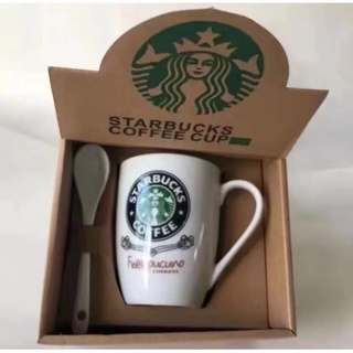 พร้อมส่ง แก้ว ถ้วยกาแฟสตาร์บัค แก้วชง เซรามิค อย่างดี ลายน่ารัก