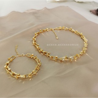 CECE.ACCESSORIZE | Gold Chain Necklace &amp; Bracelet