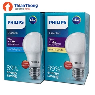 Philips หลอดไฟ ฟิลิปส์ LED Bulb 7W E27 รุ่น Essential