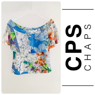 เสื้อเปิดไหล่ CPS  พิมพ์ลายดอก ไปทะเล ไซส์ S อก33-35