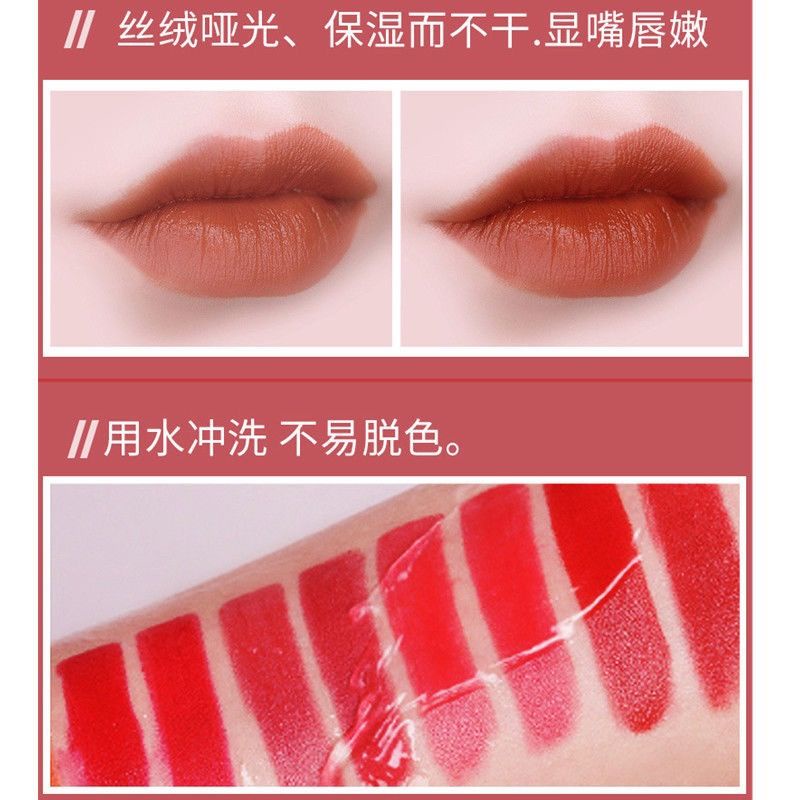 Genuine Ashes Lipstick Lip Glaze Red Tube Velvet Matte Moisturizing Non ...