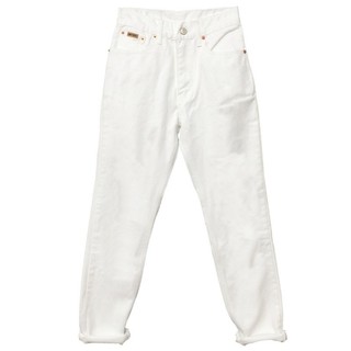 Artery Jeans กางเกงยีนส์ขายาวทรงบอลลูน รุ่น Classic Boyfriend /เอวสูง (สีขาว)