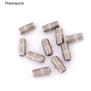 [Flashquick] 10pcs Aluminium Alloy Connector F Plug Coupler Adapter HD TV Coax Cable Hot Sell