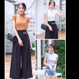           เสื้อยืดคอเต่าแขนเต่า" TOP BASIC STYLE " สวยปังสไตล์เกาหลี เนื้อผ้าดีใส่สบาย งานปราณีต