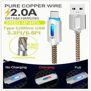 LED Micro USB Data Sync Charger สายชาร์จสายสําหรับโทรศัพท์สมาร์ท Android