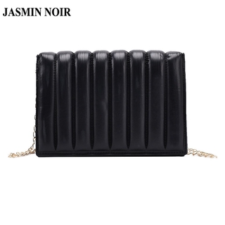 Jasmin Noir กระเป๋าเมสเซนเจอร์หนังเทียมหรูหราสําหรับผู้หญิง