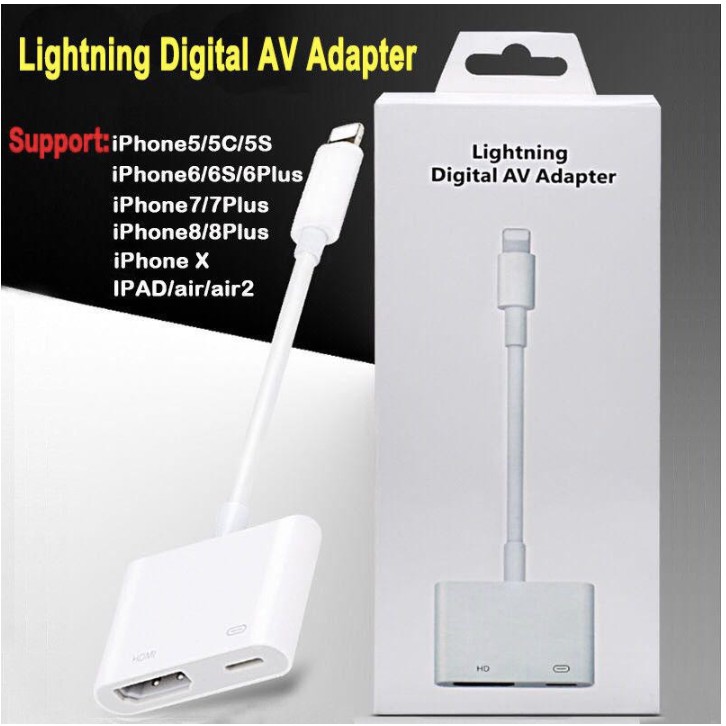 Lightning to HDMI Cable สำหรับ smartphone 8 7 ไอPad HDMI Adapter อะแดปเตอร์วิดีโอเสียง