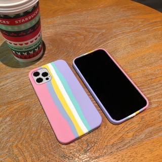 เคสสายรุ้งชมพู  Case Realme C35 C21Y C11-2021 C25 C21 C17 C12 C15 C3 Realme5 5i 5s Realme 7i เคสกำมะหยี่TPU