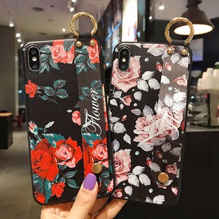 เคสโทรศัพท์มือถือ ลายดอกไม้ สไตล์เรโทร พร้อมสายคล้องมือ สําหรับ Samsung Galaxy note 8 9 10 plus lite note20 ultra s8 s9 s10 s20 plus s21 s22 s23 ultra s20fe s21fe