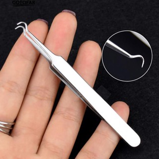 COD🌱8.7cm Blackhead Curved Acne Tweezer Remover Tool Pimple Comedone Face Cleaner