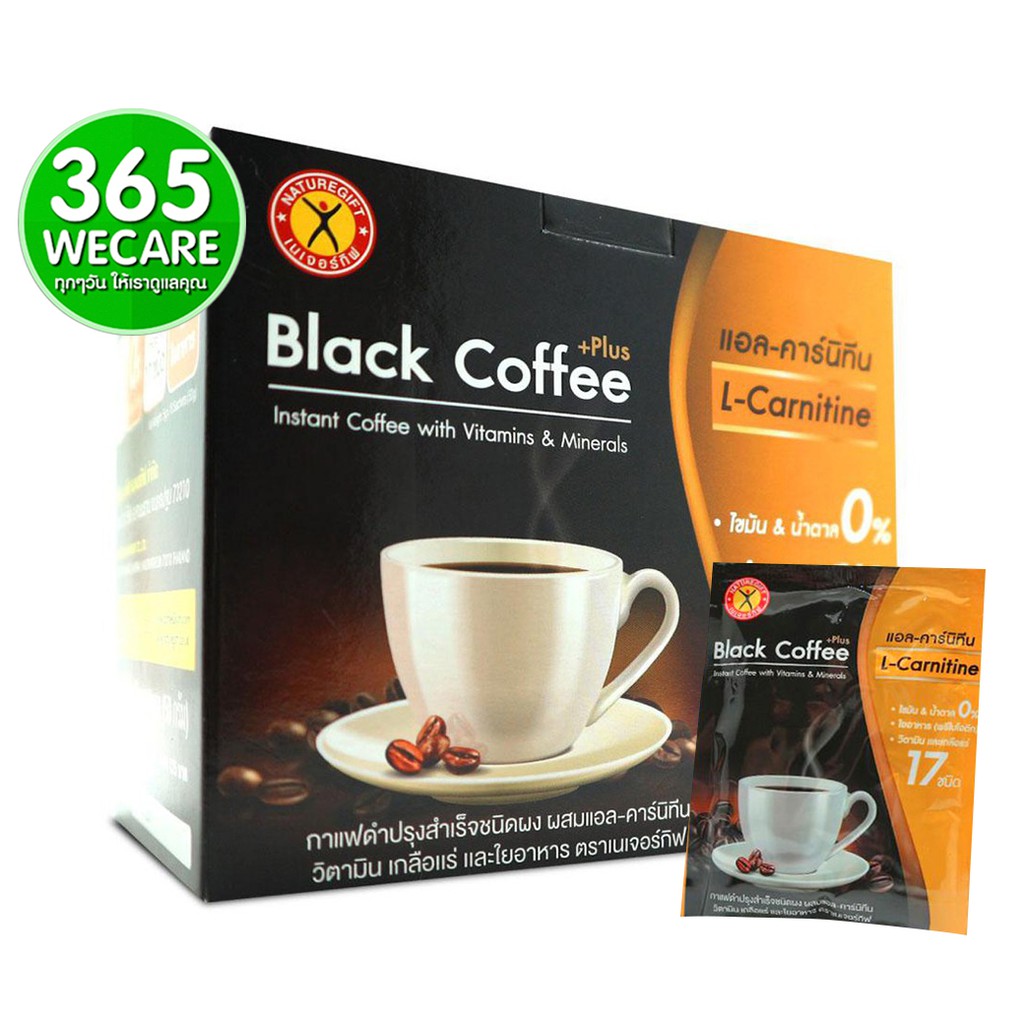 NATUREGIFT Black Coffee Plus L-Carnitine 10 ซอง 365wecare