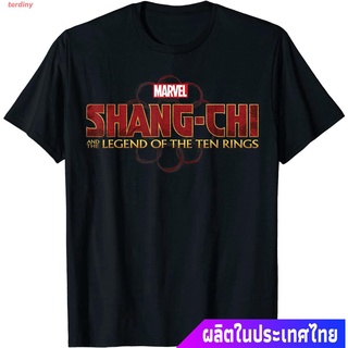 terdiny Marvelเสื้อยืดลำลอง Marvel Shang-Chi And The Legend Of The Ten Rings Logo T-Shirt Marvel Short sleeve T-shirtsS-