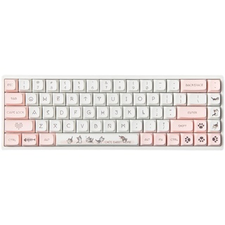 Xda ปุ่มกดคีย์บอร์ด PBT ลายแมวน่ารัก สําหรับ ikbcc87 68 84 104 108