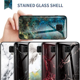 Xiaomi Redmi Note 9S / Redmi Note 9 Pro / Red mi Note 9 Pro Max / K30 Pro Casing Fashion Marbled Glass Back Hrad Phone Case กรณี