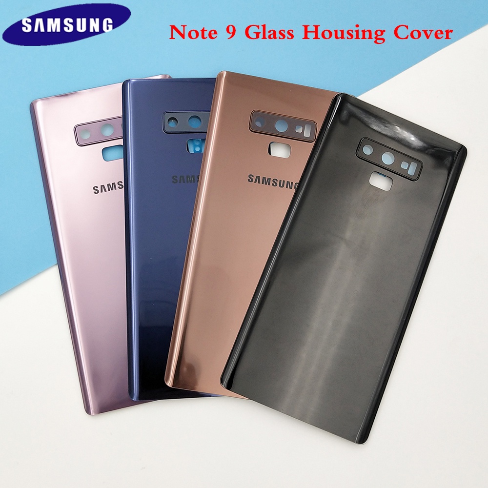 Samsung Galaxy Note 9 N960 N960F SM-N960FD แบตเตอรี่ฝาหลังประตูเปลี่ยน + กระจกกล้อง Note9 กระจกด้านหลัง